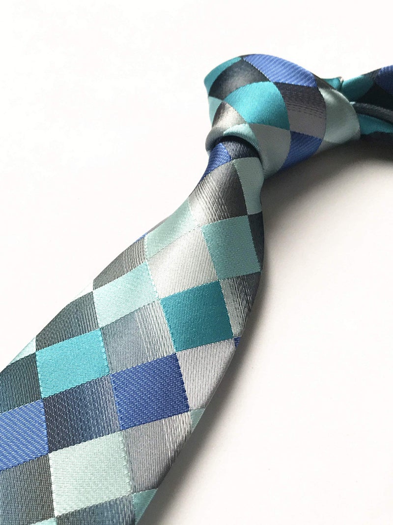 Ctskyte Indigo Teal Blue Grey Silk Ties Handsome Handmade Casual Necktie for Mens Youth - Image 5